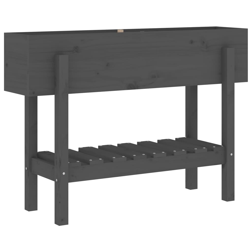 Vidaxl plantenbak verhoogd 101x30x69 cm massief groenhout grijs