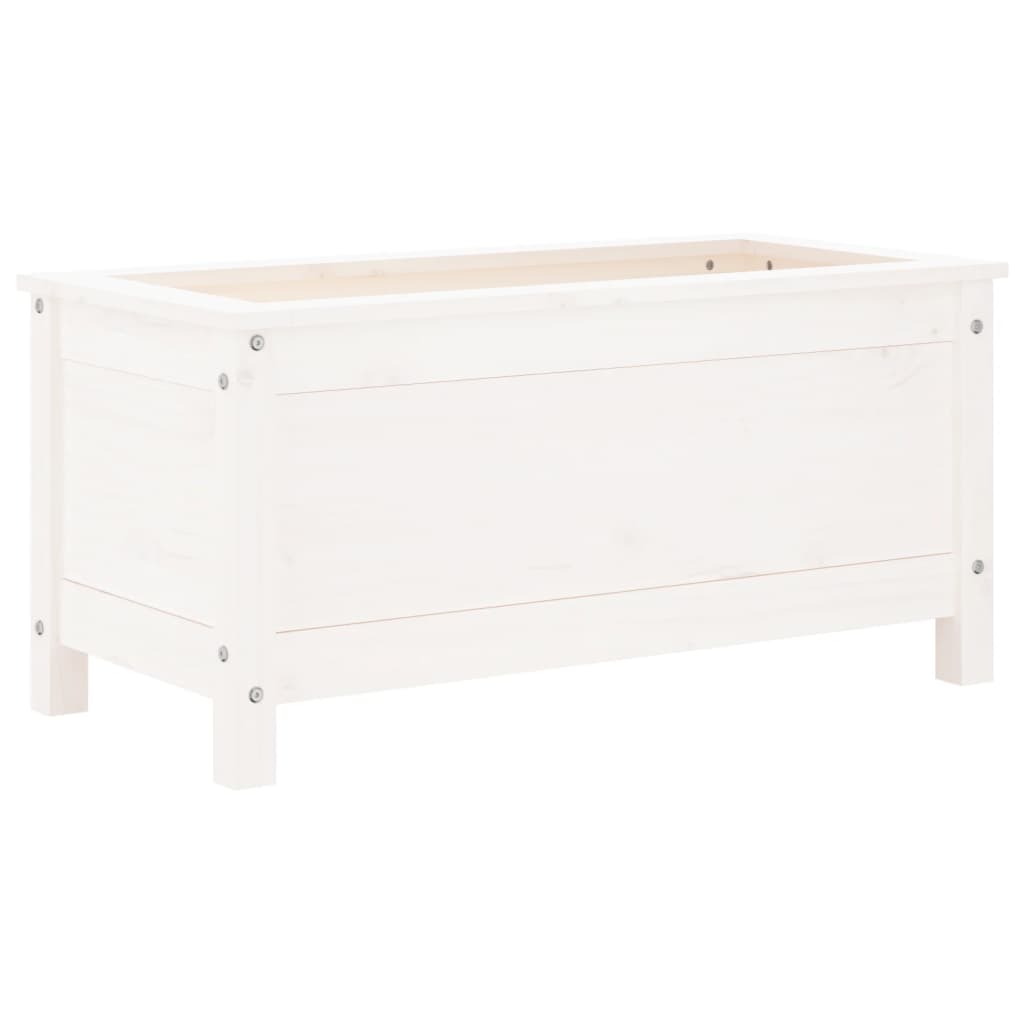 Vidaxl plantenbak 82,5x40x39 cm massief groenhout wit