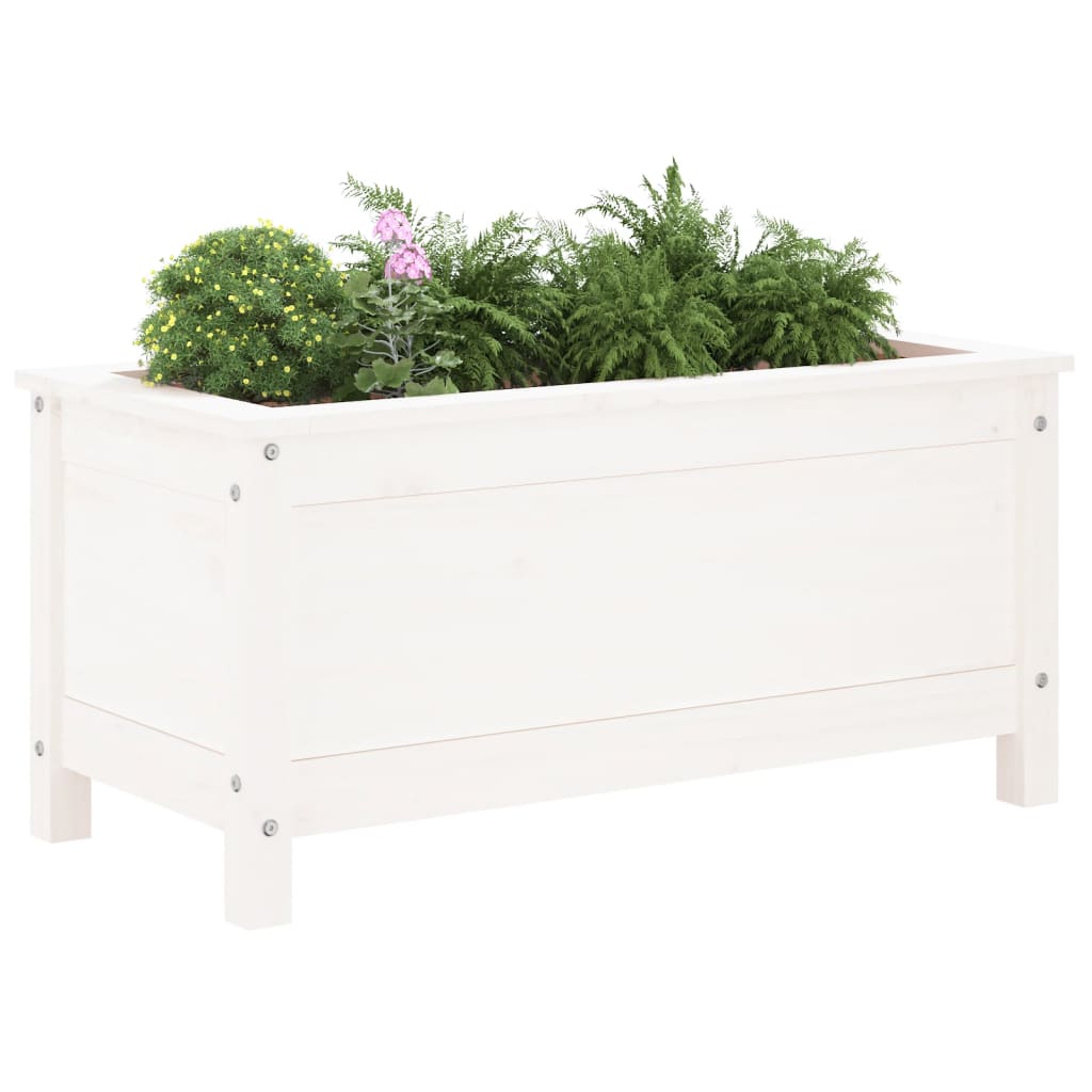 Vidaxl plantenbak 82,5x40x39 cm massief groenhout wit