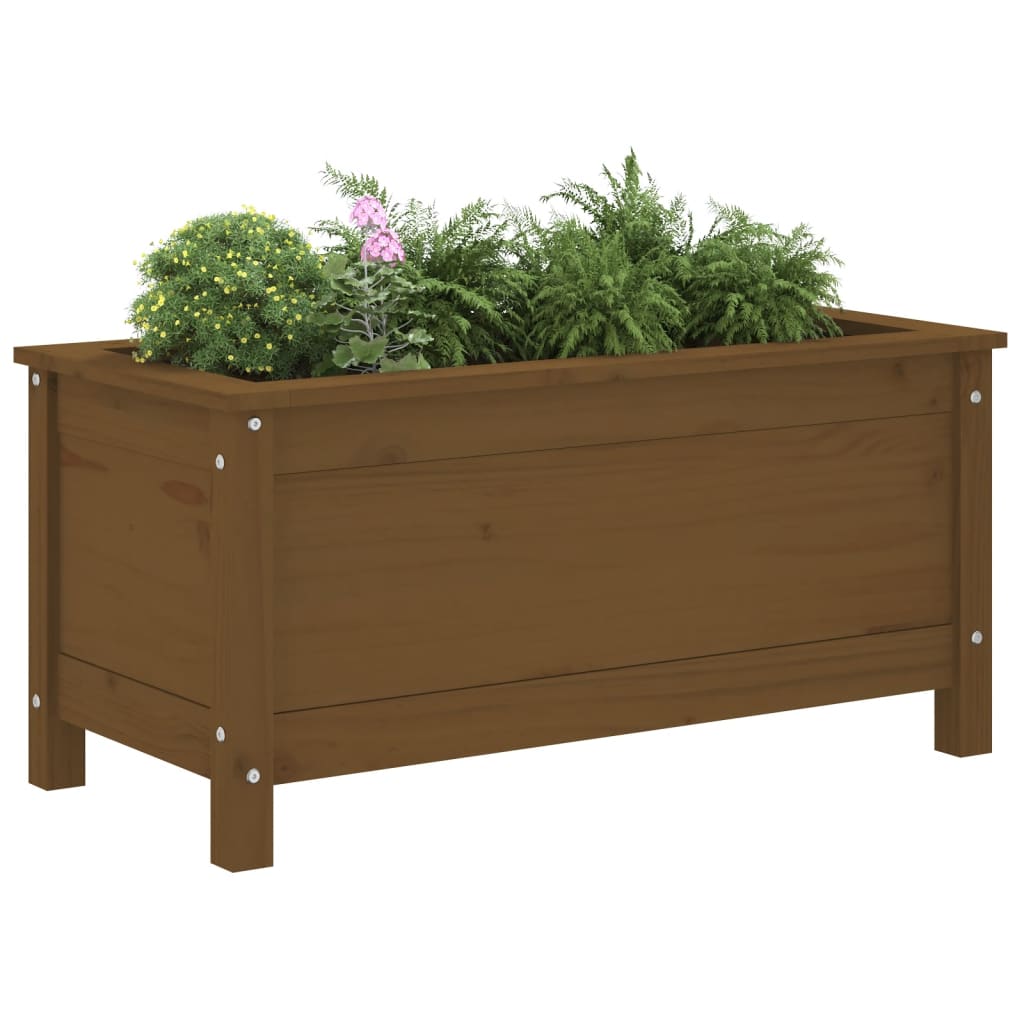 Vidaxl plantenbak 82,5x40x39 cm massief groenhout honingbruin