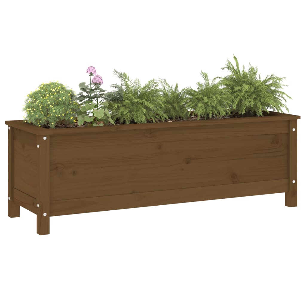 Vidaxl plantenbak verhoogd 119,5x40x39 cm massief groenen honingbruin