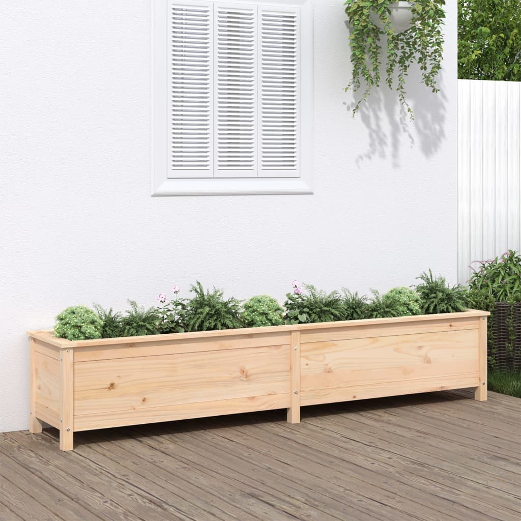 Vidaxl plantenbak verhoogd 199,5x40x39 cm massief grenenhout