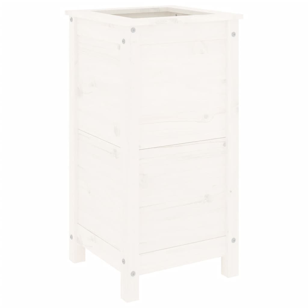 Vidaxl plantenbak 40x40x78 cm massief groenhout wit