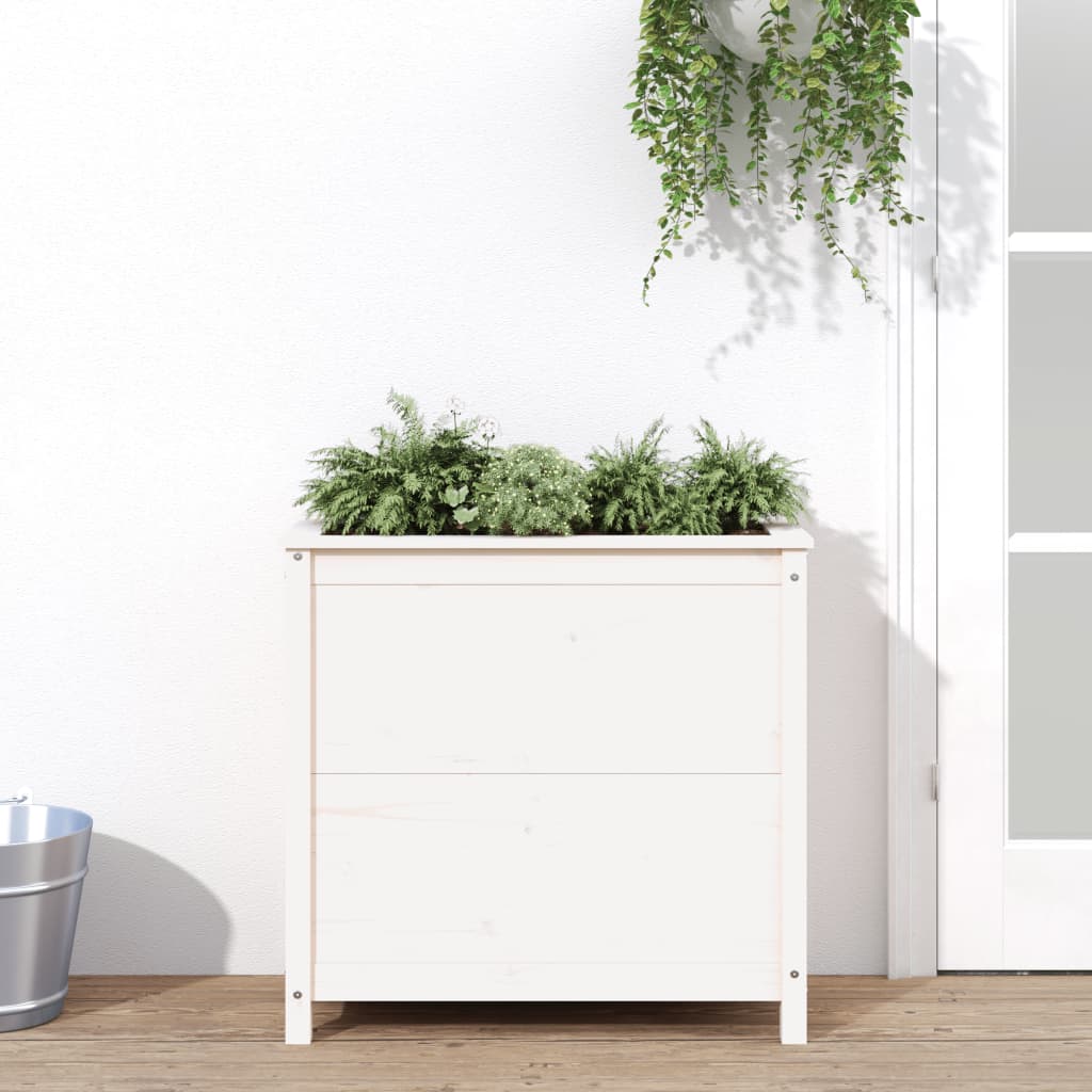 Vidaxl plantenbak 82,5x40x78 cm massief groenhout wit