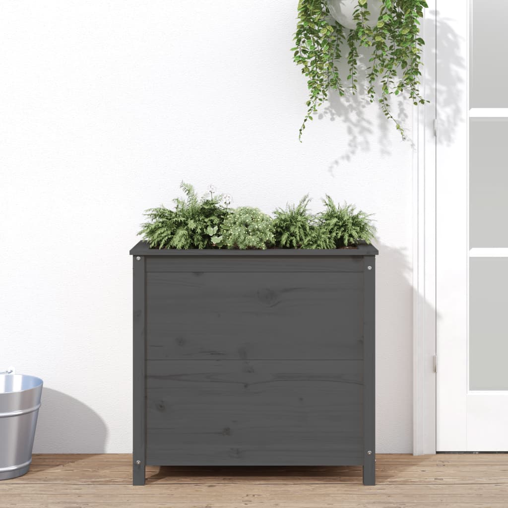 Vidaxl plantenbak 82,5x40x78 cm massief groenenhout grijs