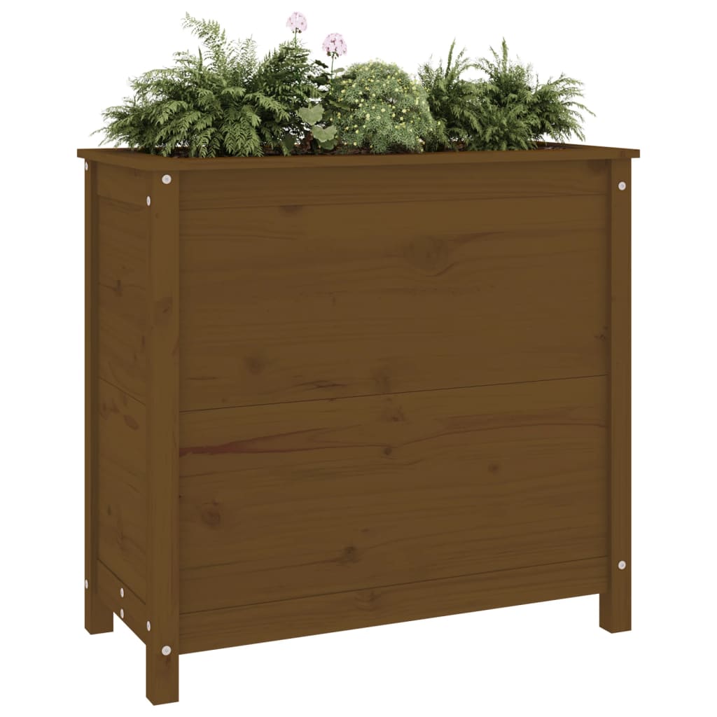 Vidaxl plantenbak 82,5x40x78 cm massief groenhout honingbruin