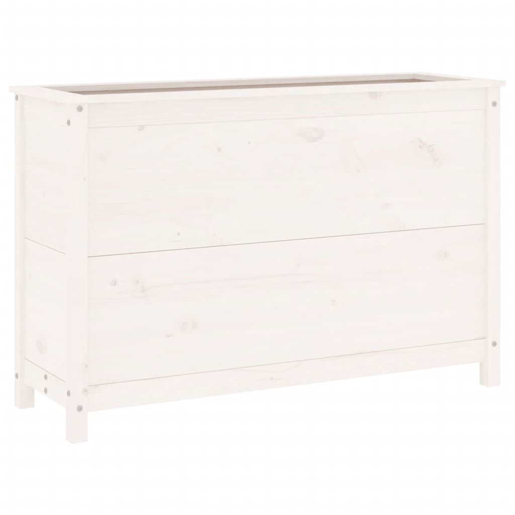 Vidaxl plantenbak verhoogd 119,5x40x78 cm massief groenhout wit