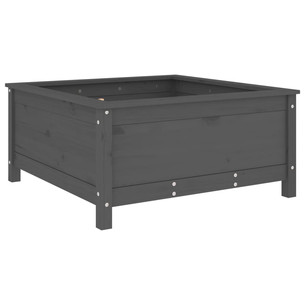 Vidaxl plantenbak 82,5x82,5x39 cm massief groenenhout grijs