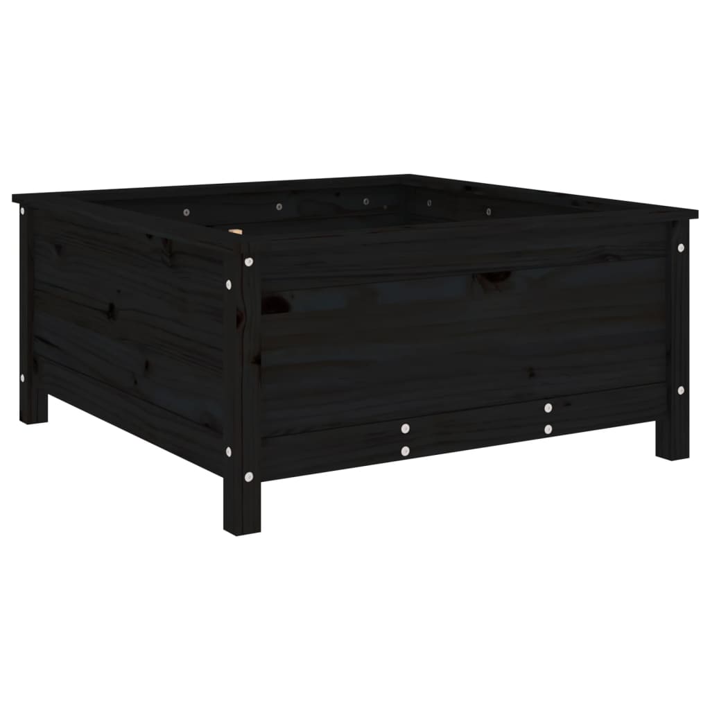 Vidaxl plantenbak 82,5x82,5x39 cm massief groenenhout zwart