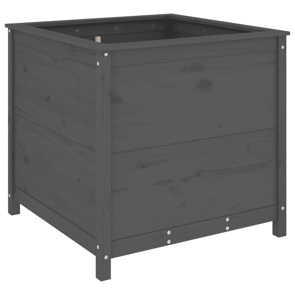 Vidaxl plantenbak 82,5x82,5x78 cm massief groenhout grijs