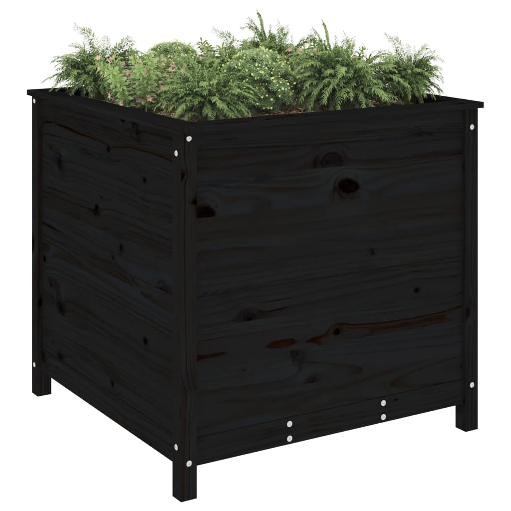 Vidaxl plantenbak 82,5x82,5x78 cm massief groenenhout zwart