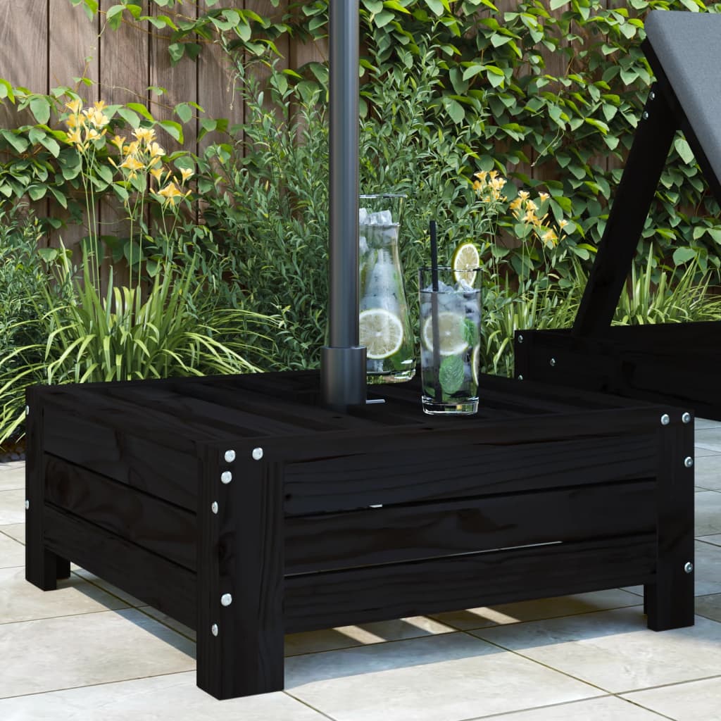 Vidaxl parasolvoetbedekking massief groenenhout zwart