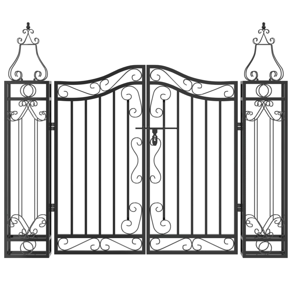 Vidaxl poort 121x8x100 cm smeedijzer zwart