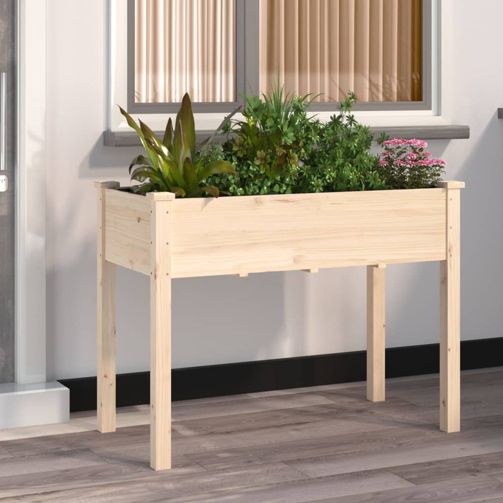 Vidaxl plantenbak met uitvoering 118x59x76 cm massief vuurhout