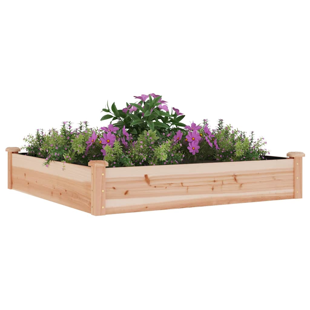 Vidaxl plantenbak verhoogd met voering 120x120x25 cm massief vuurhout