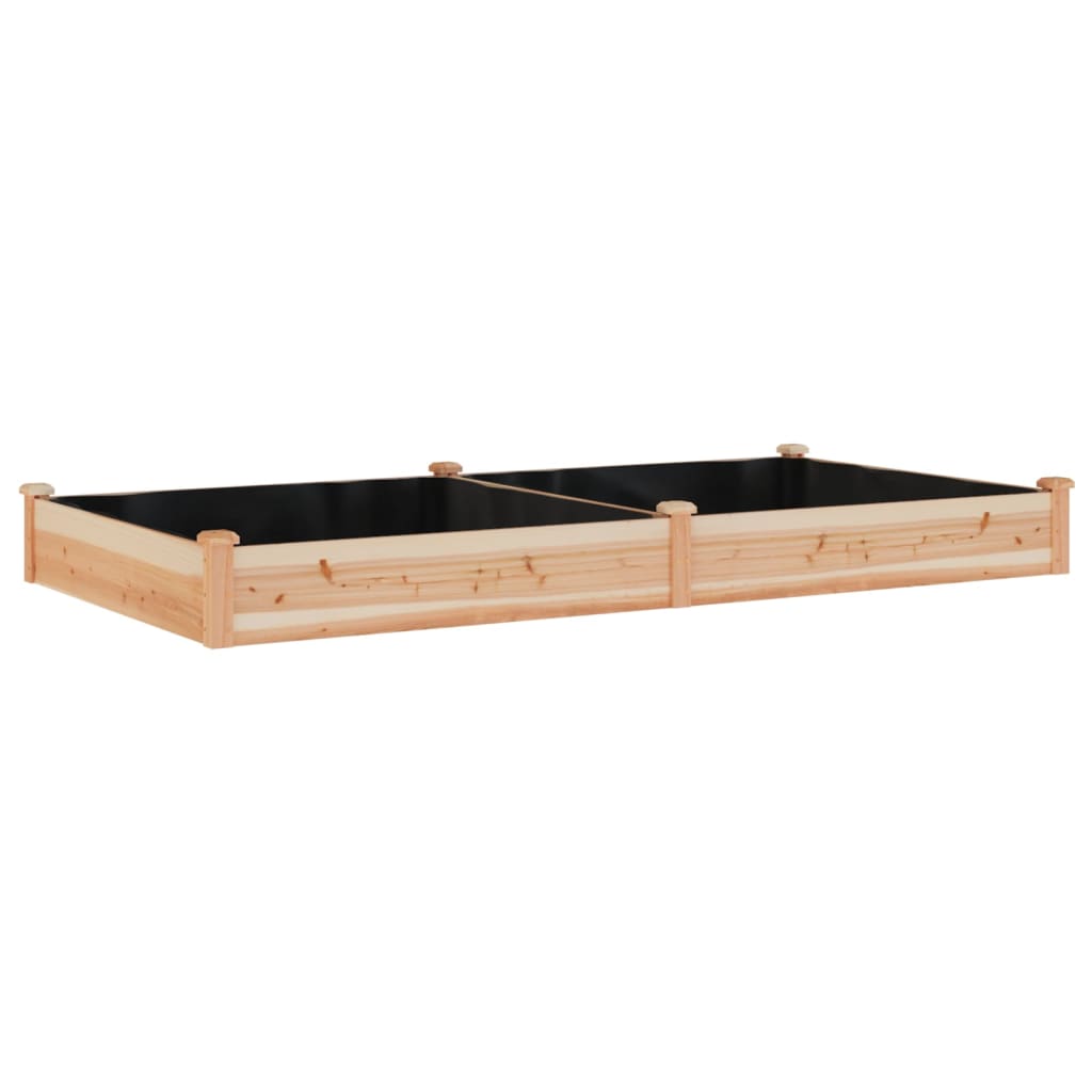 Vidaxl plantenbak verhoogd met voering 240x120x25 cm massief vuurhout
