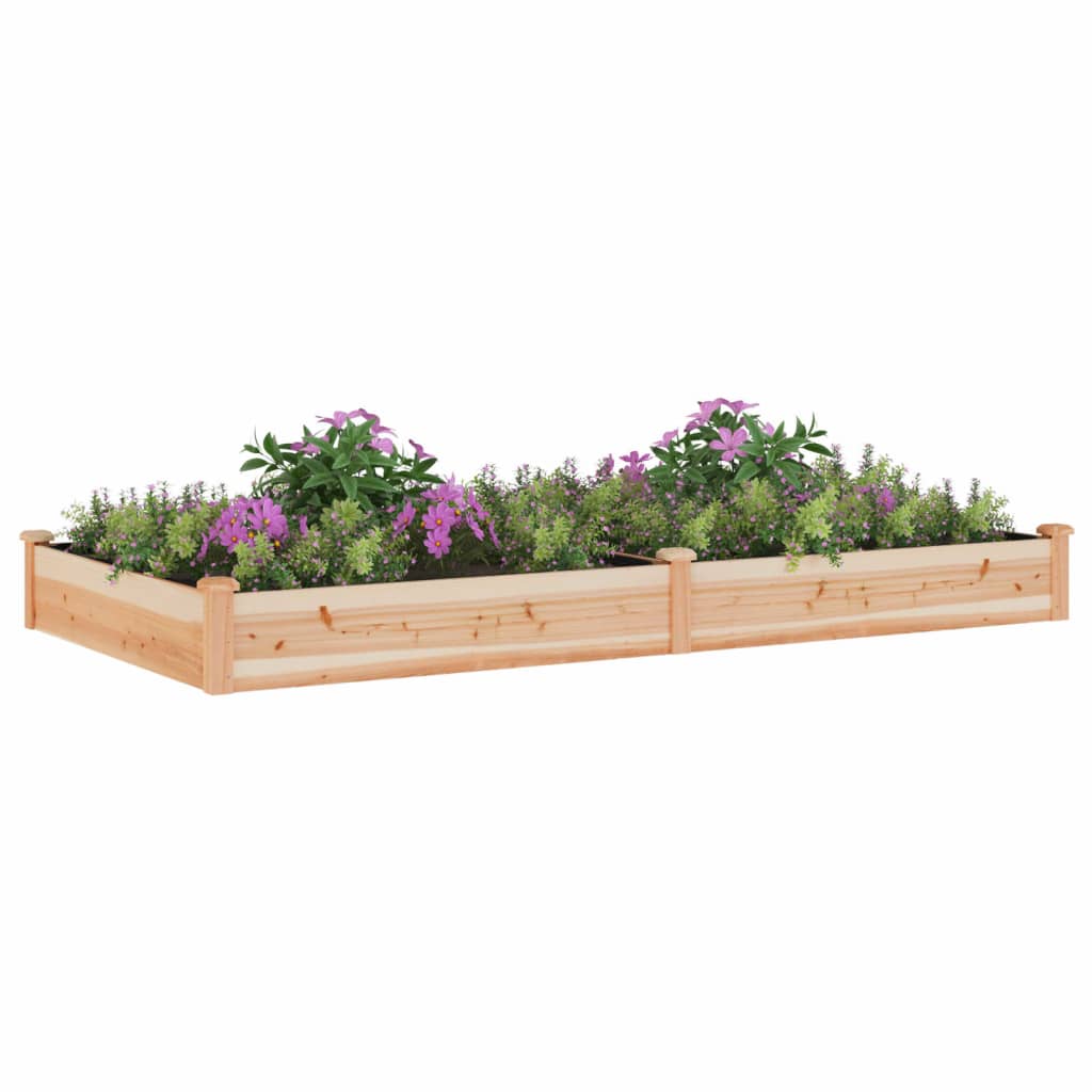 Vidaxl plantenbak verhoogd met voering 240x120x25 cm massief vuurhout