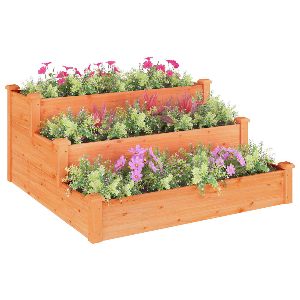 Vidaxl plantenbak ingezoomd 120x120x56 cm massief vurenhout bruin