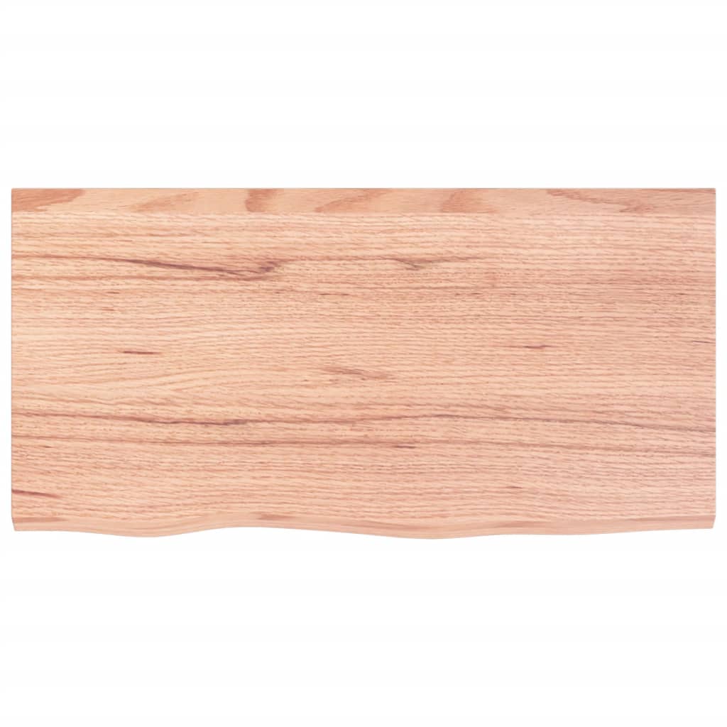 Vidaxl wastafelblad 80x40x(2-4) cm behandeld massief hout lichtbruin