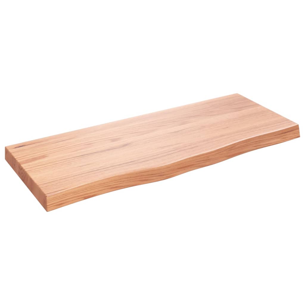 Vidaxl wastafelblad 100x40x(2-6) cm versierd massief hout lichtbruin
