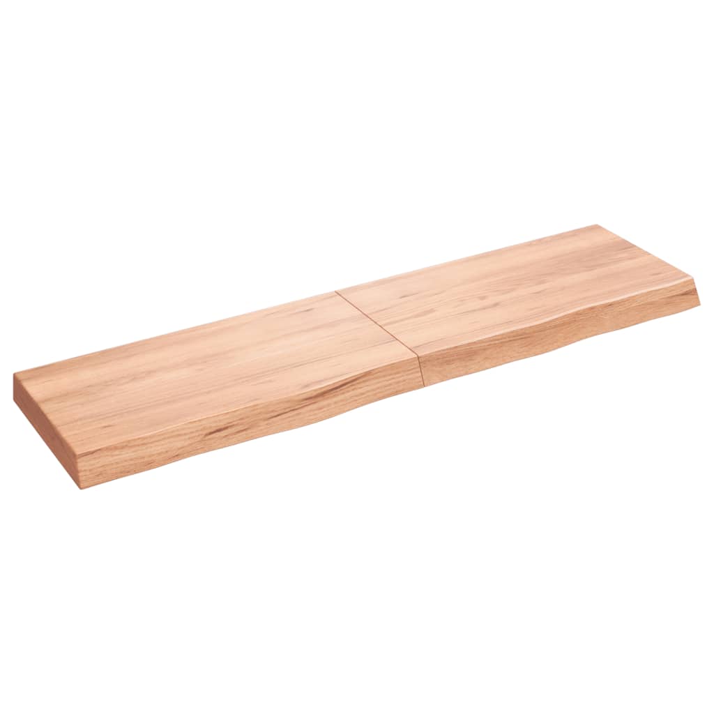 Vidaxl wastafelblad 120x30x(2-6) cm versierd massief hout lichtbruin