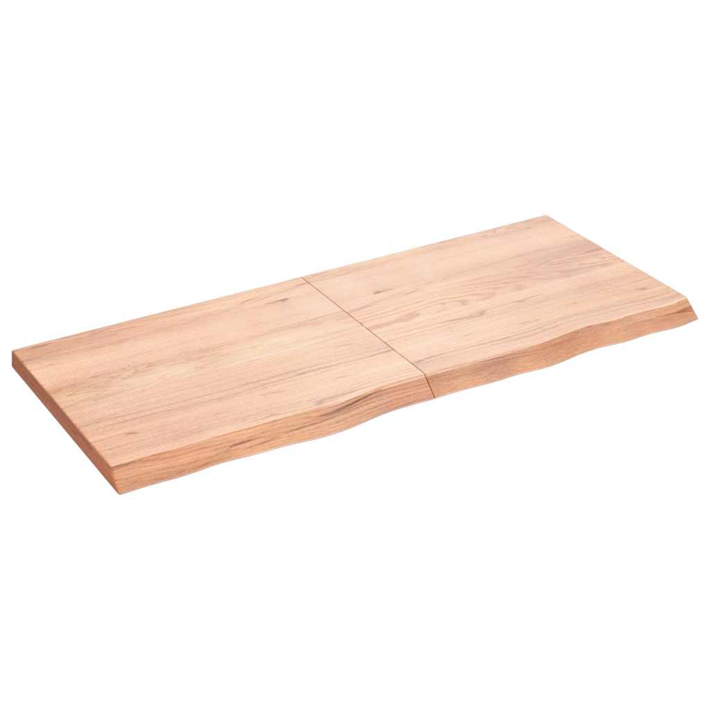 Vidaxl wastafelblad 120x50x(2-4) cm versierd massief hout lichtbruin