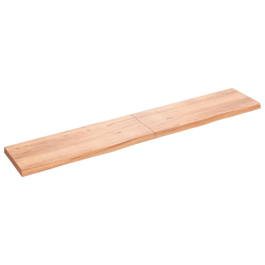 Vidaxl wastafelblad 220x40x(2-6) cm versierd massief hout lichtbruin