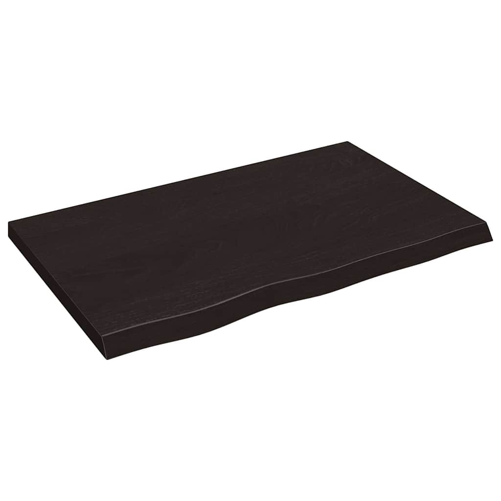 Vidaxl wastafelblad 80x50x(2-4) cm massief hout donkerbruin