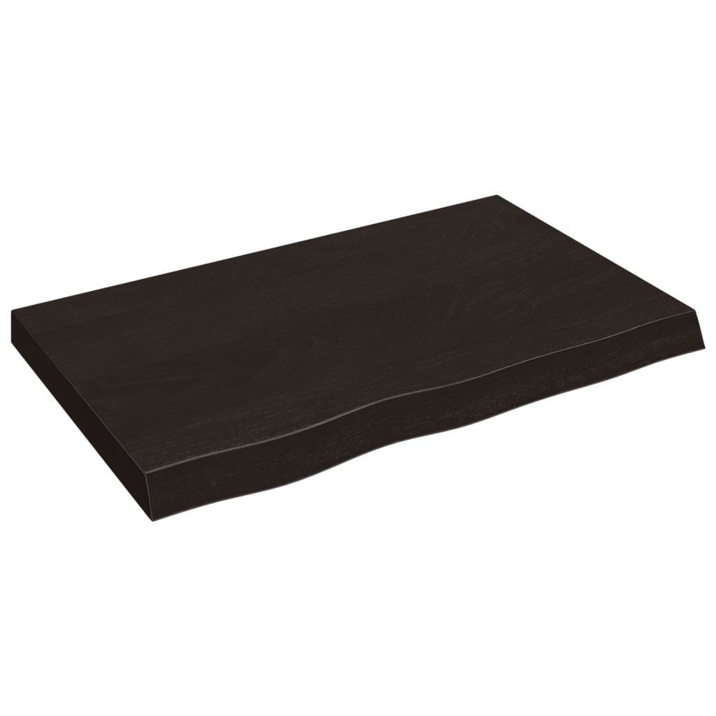 Vidaxl wastafelblad 80x50x(2-6) cm massief hout donkerbruin