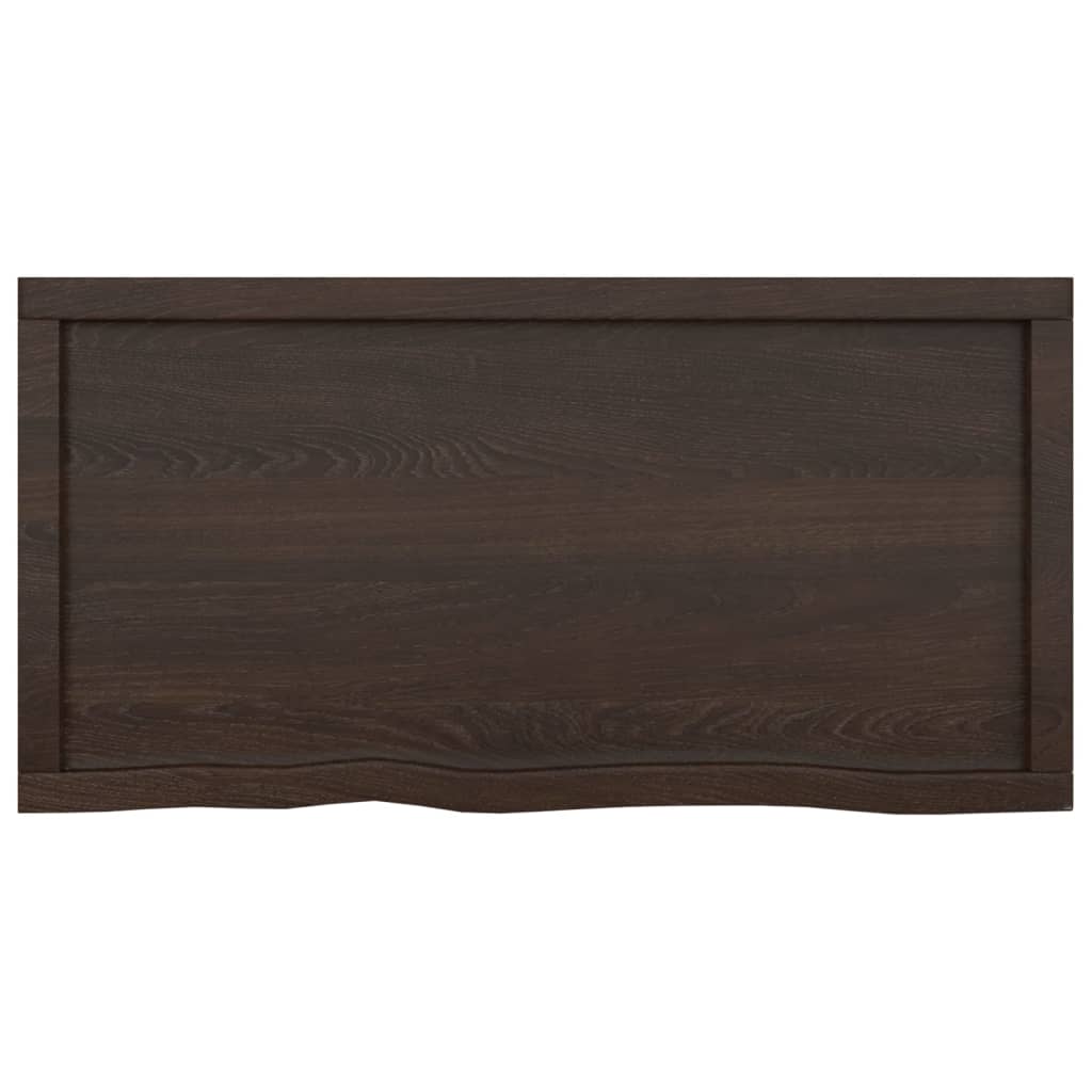 Vidaxl wastafelblad 100x50x(2-4) cm behandeld massief hout donkerbruin