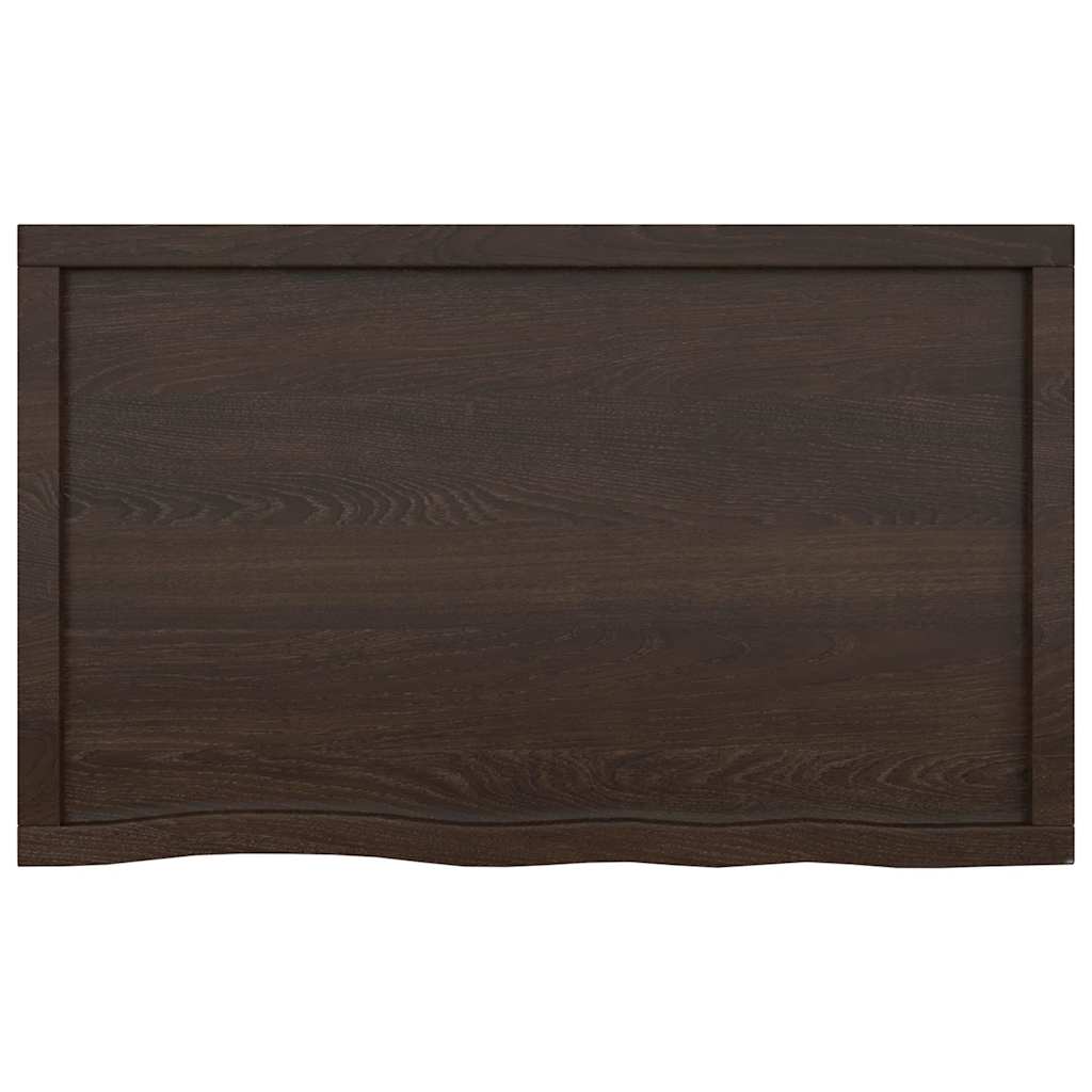 Vidaxl wastafelblad 100x60x(2-6) cm behandeld massief hout donkerbruin