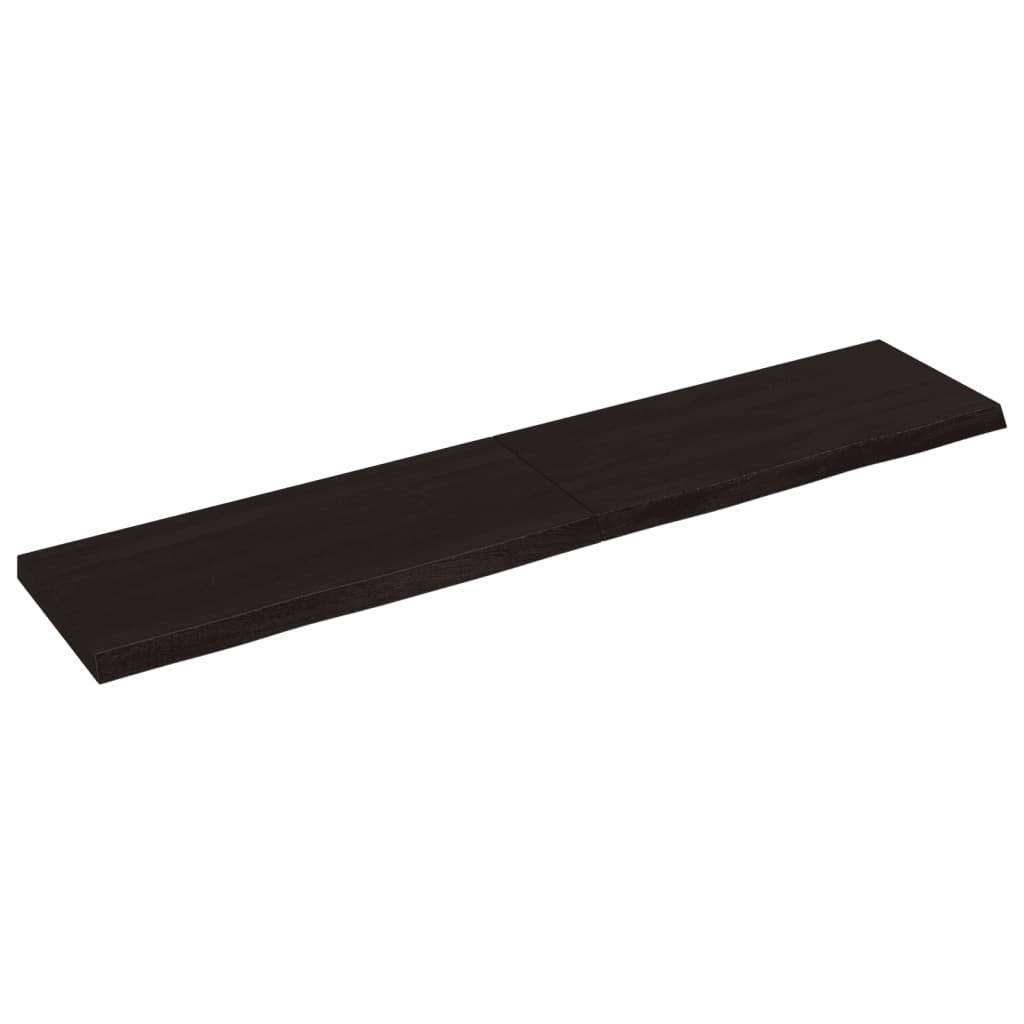 Vidaxl wastafelblad 140x30x(2-4) cm versierd massief hout donkerbruin