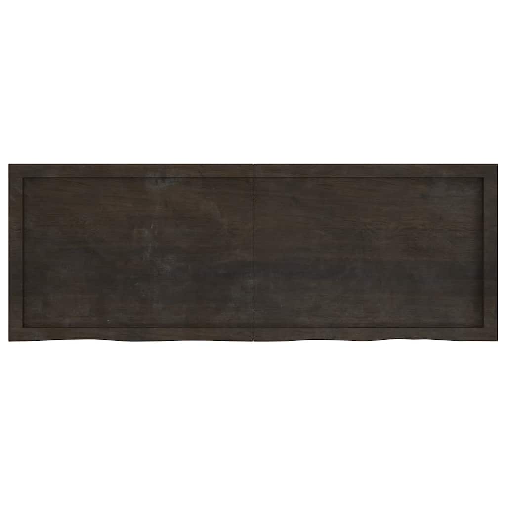 Vidaxl wastafelblad 140x50x(2-4) cm versierd massief hout donkerbruin