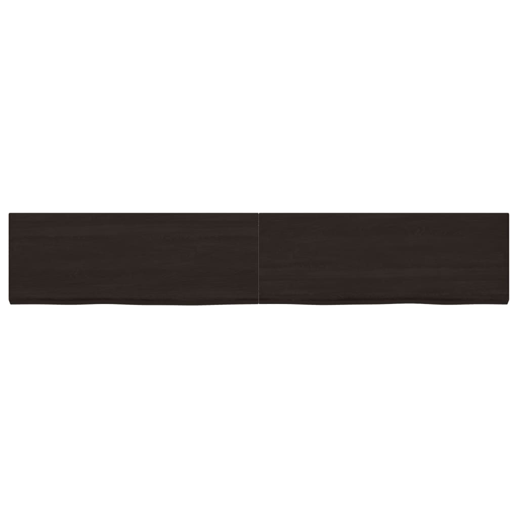 Vidaxl wastafelblad 220x40x(2-4) cm versierd massief hout donkerbruin
