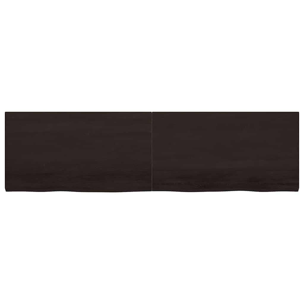 Vidaxl wastafelblad 220x60x(2-4) cm behandeld massief hout donkerbruin