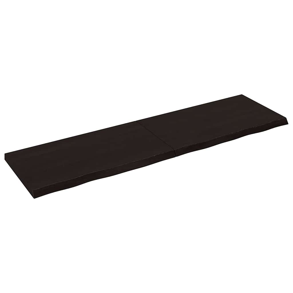 Vidaxl wastafelblad 220x60x(2-6) cm versierd massief hout donkerbruin