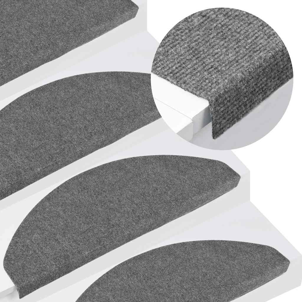 Vidaxl trapmatten zelfklevend 10 st 65x22,5x3,5 cm grijs