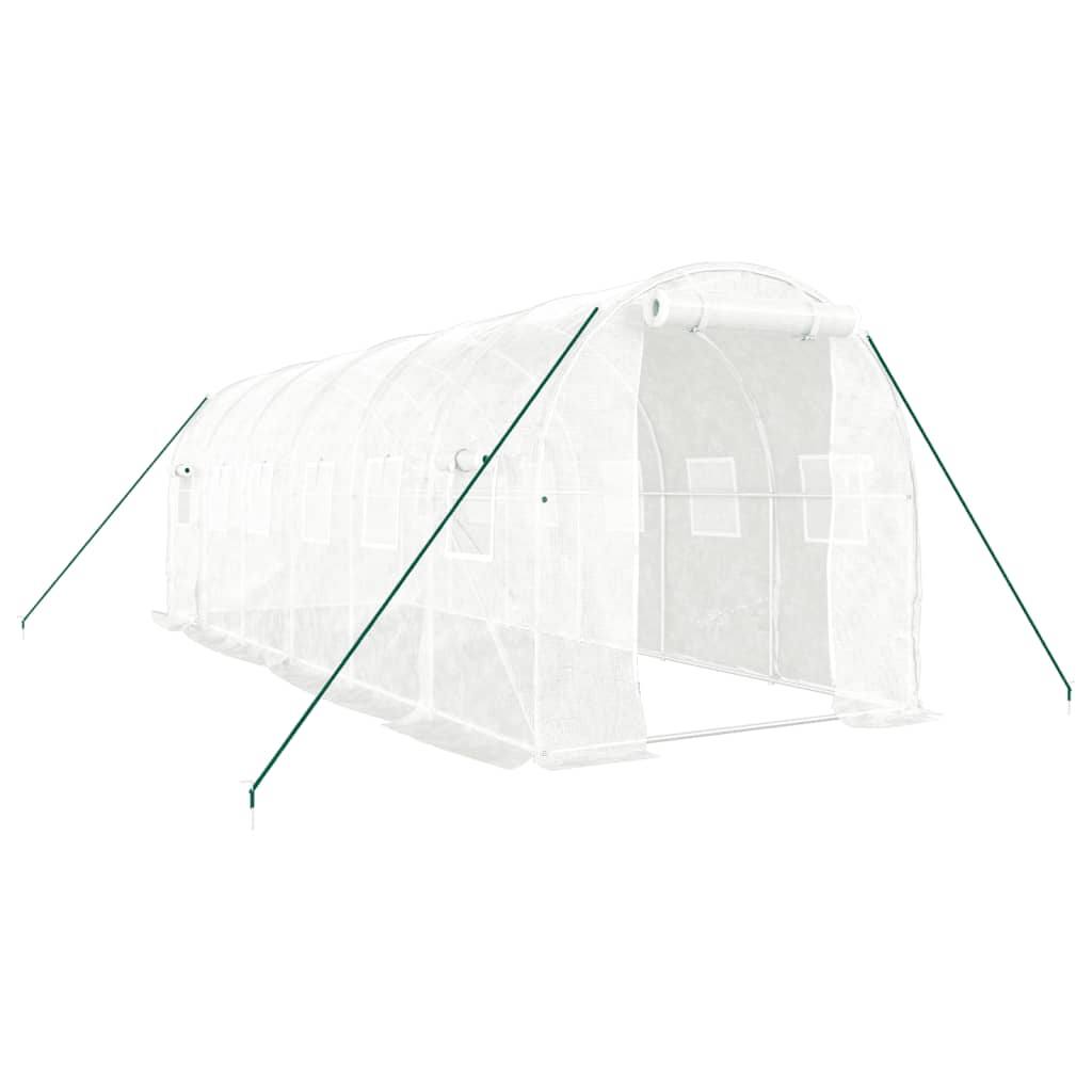VidaXL Tuinkas met stalen frame 12 m² 6x2x2m wit