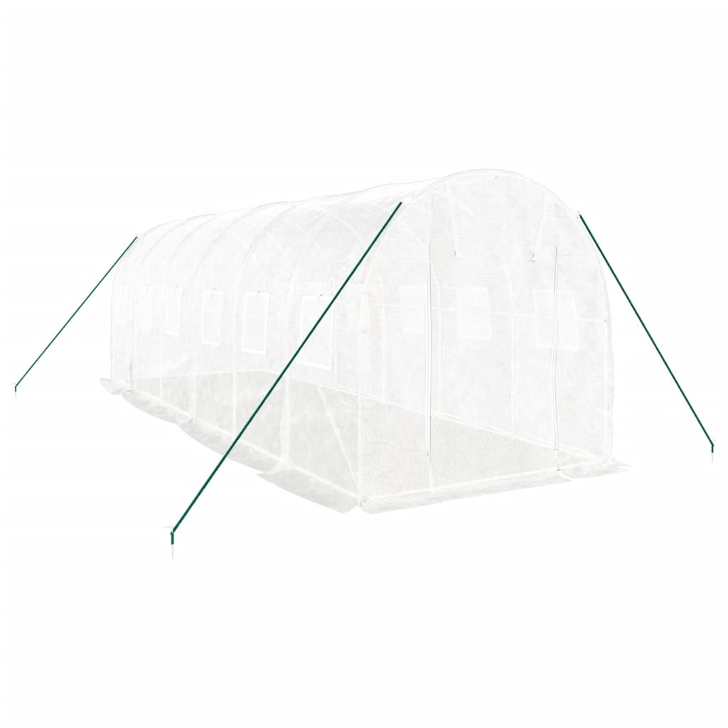 VidaXL Tuinkas met stalen frame 12 m² 6x2x2m wit