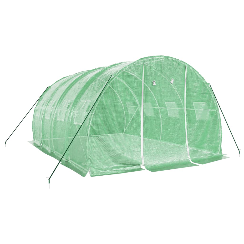 VidaXL Tuinkas met stalen frame 12 m² 4x3x2m groen