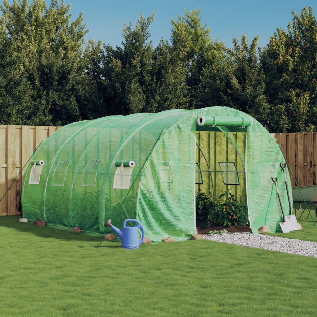 VidaXL Tuinkas met stalen frame 12 m² 4x3x2m groen