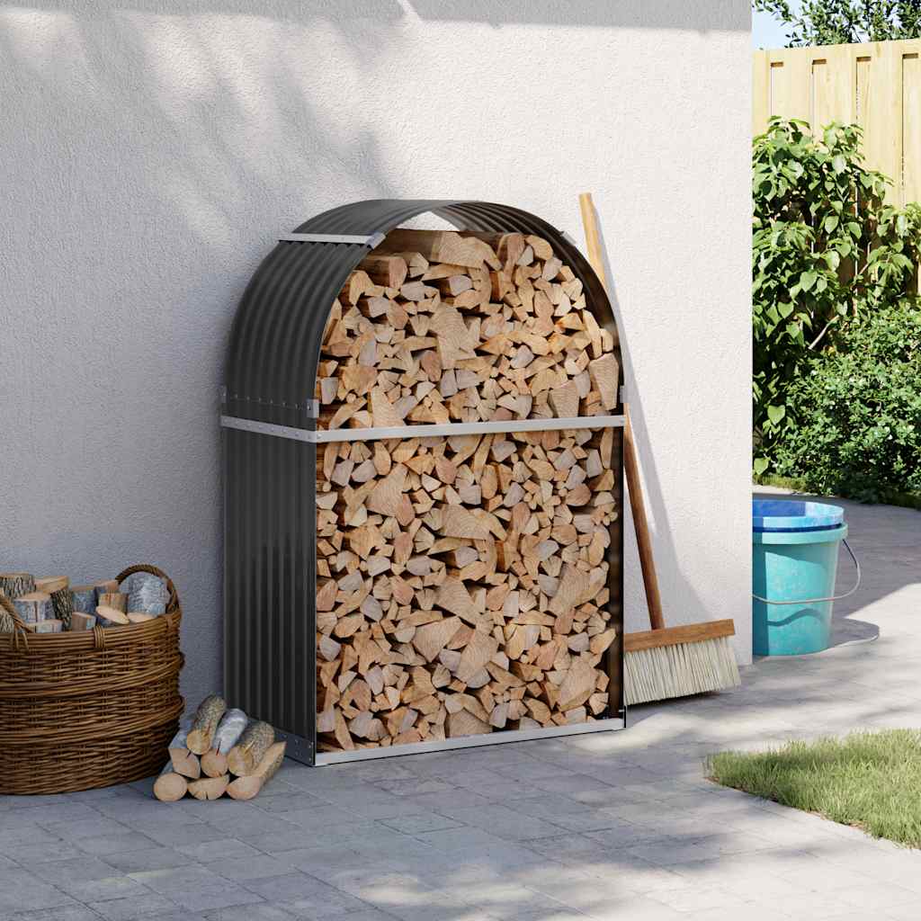 Vidaxl houthouder antraciet 80x45x120 cm gegalvaniseerd staal