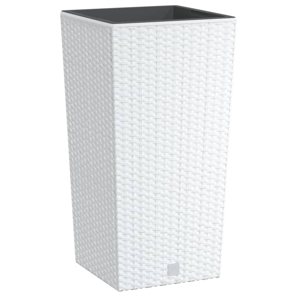 VidaXL Plantenbak met uitneembare bak rotan-look 11 26,5 L PP wit