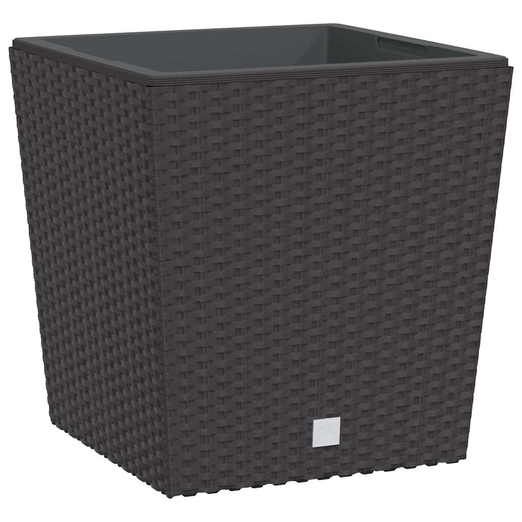 Vidaxl plantenbak met uit draagbare bak rotan-look 21 32 l pp bruin
