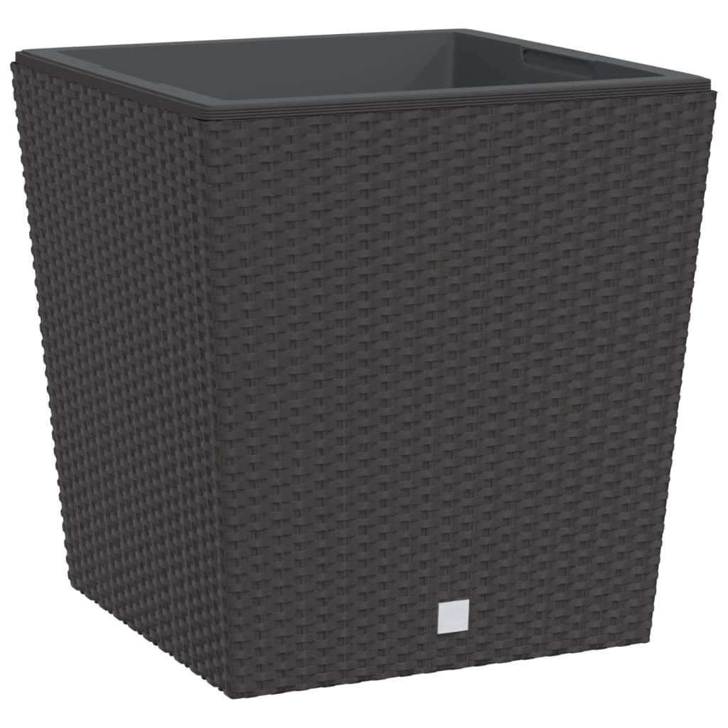 Vidaxl plantenbak met uit draagbare bak rotan-look 37 64 l pp bruin