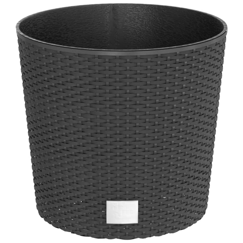 Vidaxl plantenbak uit mobiele bak rotan-look 15 15,3 l pp antraciet