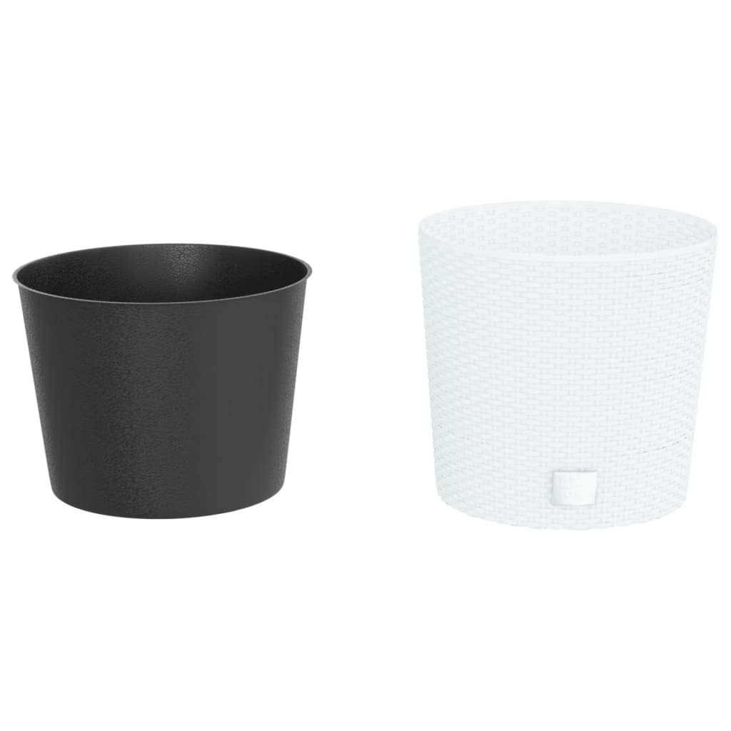 Vidaxl plantenbak met uit draagbare bak rotan-look 15 15,3 l pp wit