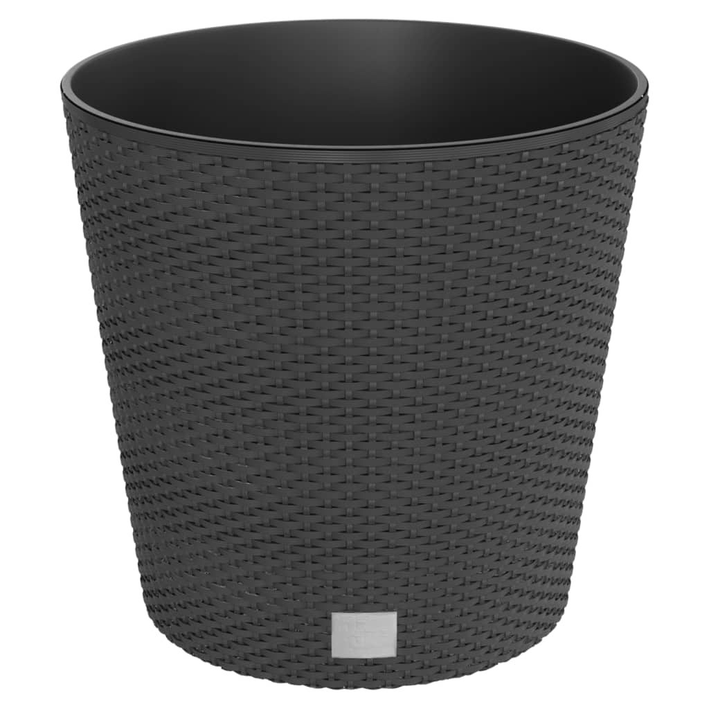 Vidaxl plantenbak uit mobiele bak rotan-look 35 37,5 l pp antraciet