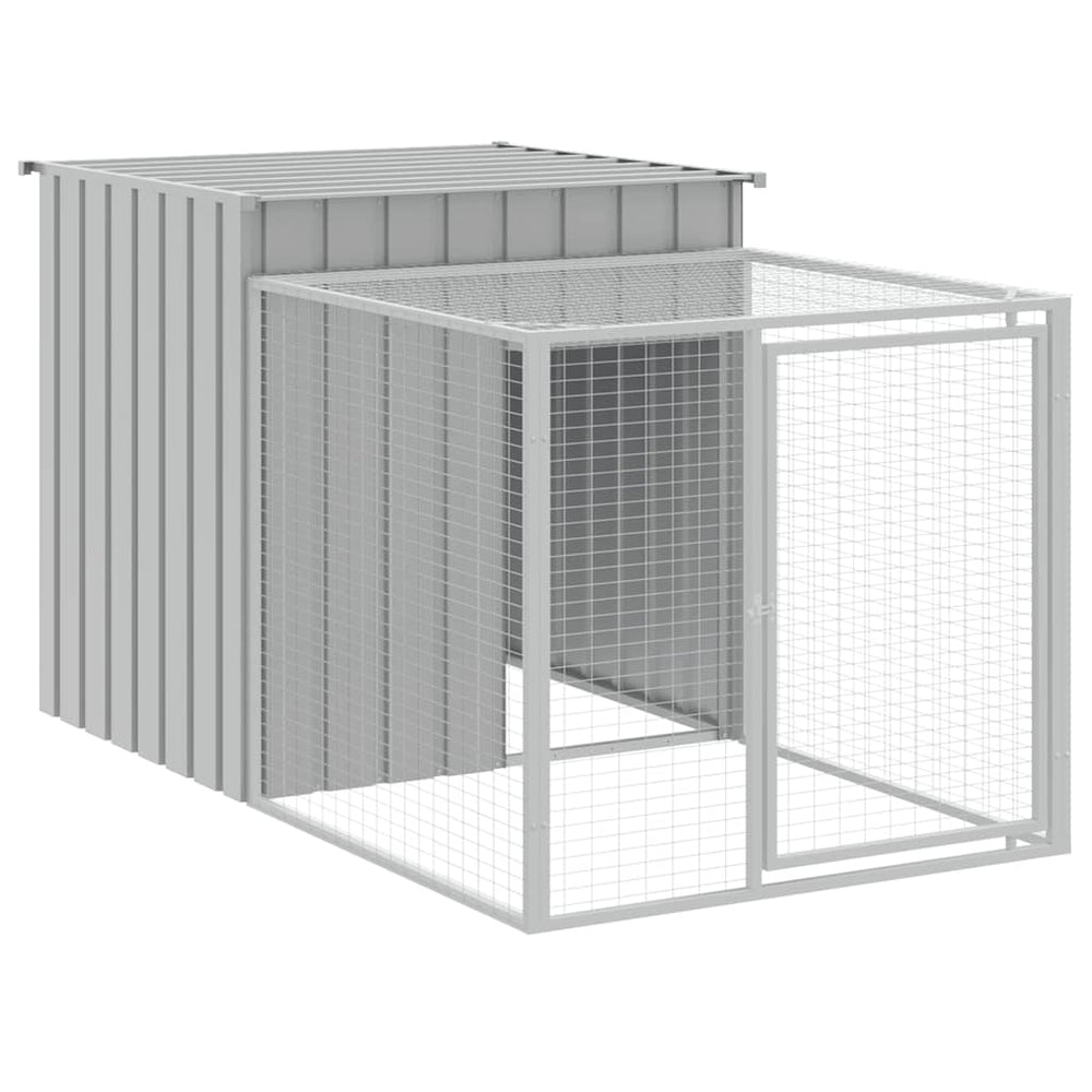 Vidaxl kippenhok met ren lichtgrijs 110x201x110 cm gegalvaniseerd staal