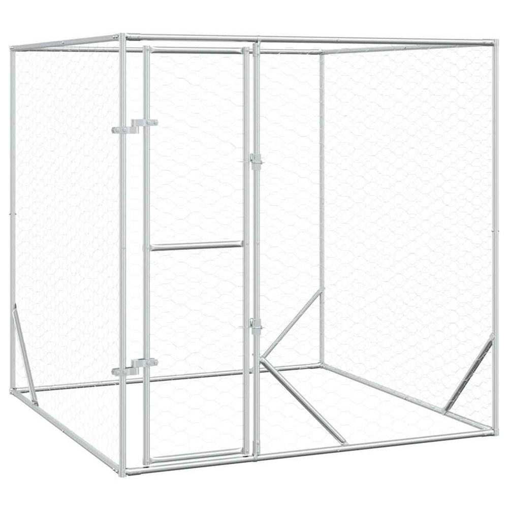 Vidaxl hondenkennel voor buiten 2x2x2 m gegalvaniseerd staal zilver